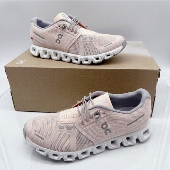 ON Cloud 5 Running Shoes Sneaker Shell/ White Pink Womens Size US 8.5 - Picture 2 of 12